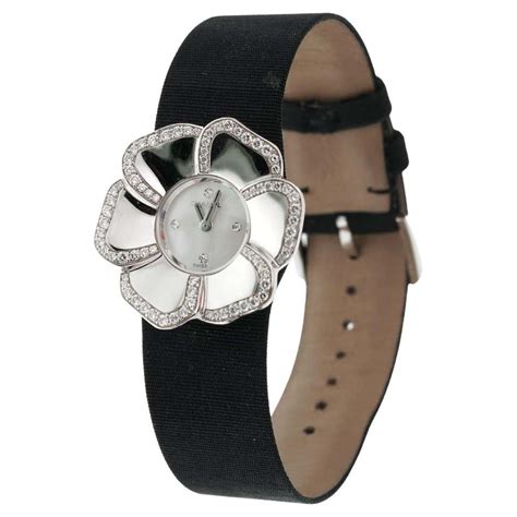 chanel black flower watch